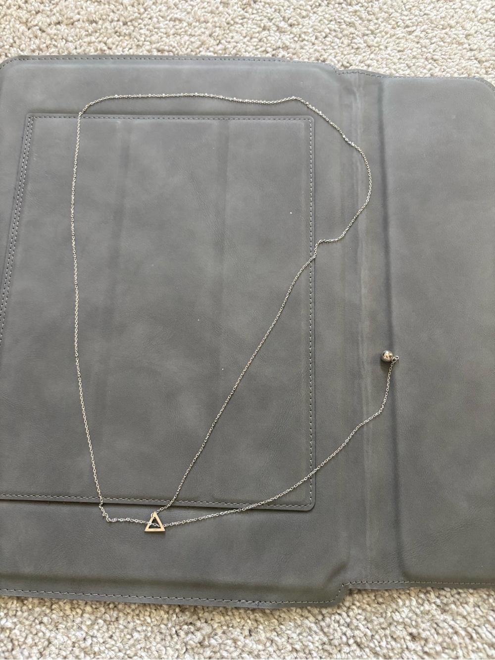 Delicate Triangle Pendant Necklace - Silver